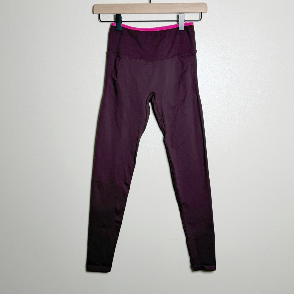 Fabletics Womens Leggings XS Purple High Rise Ruched Booty Seamless Activewear